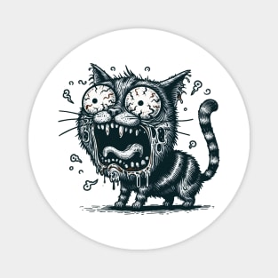 Screaming zombie cat Magnet